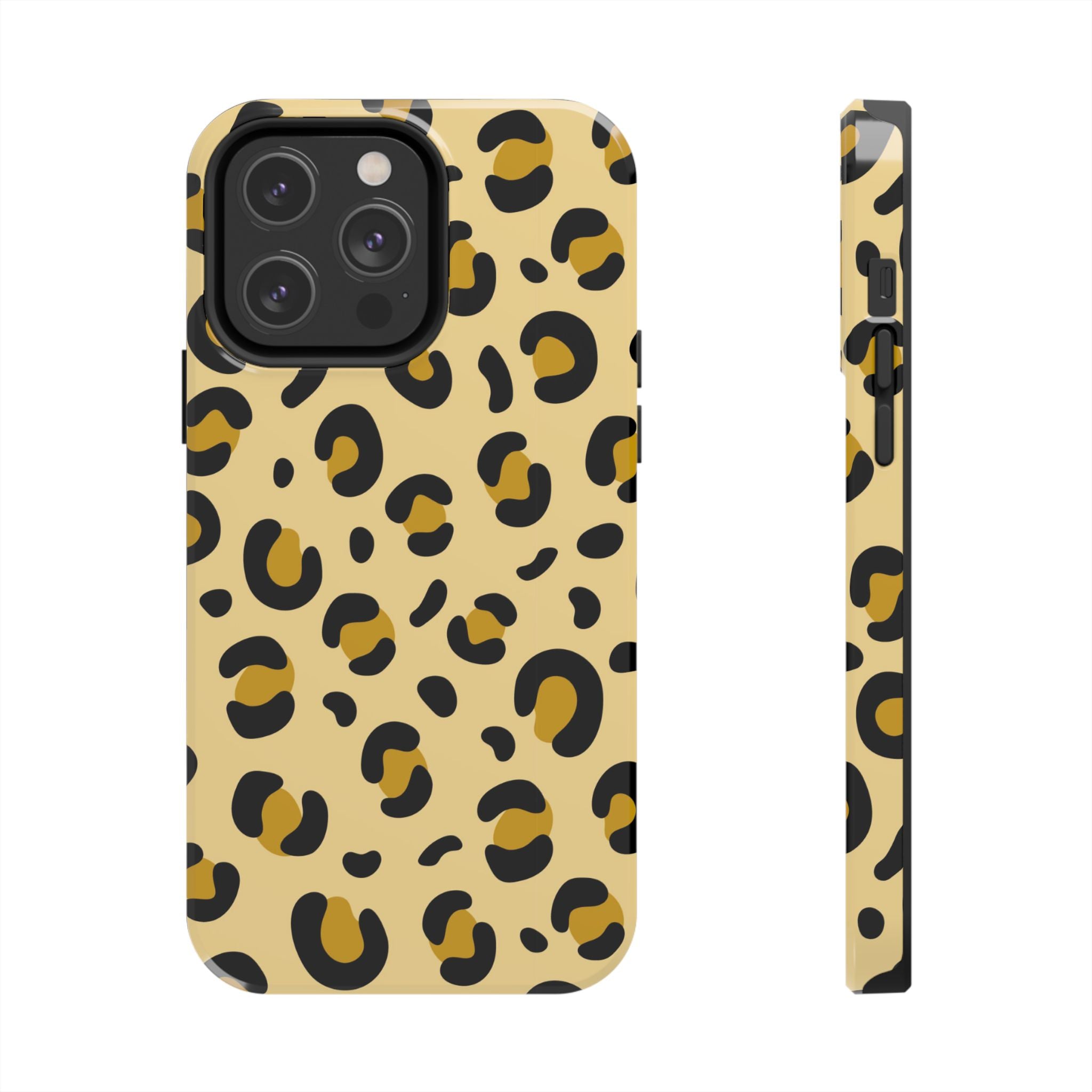 Leopard Print Tough Phone Case — Protective Animal Pattern iPhone Cover