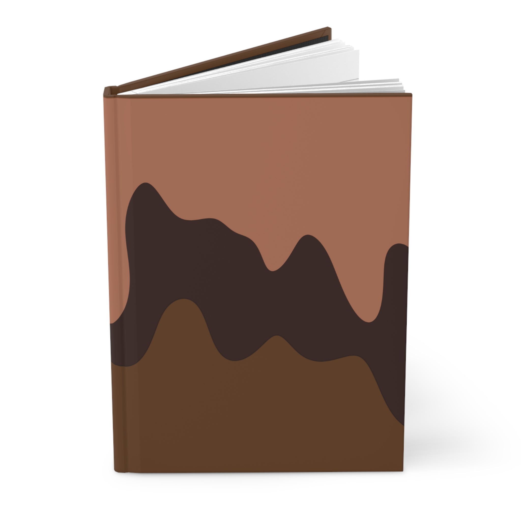 Abstract Earth Tones Hardcover Journal — Brown Wavy Matte Notebook
