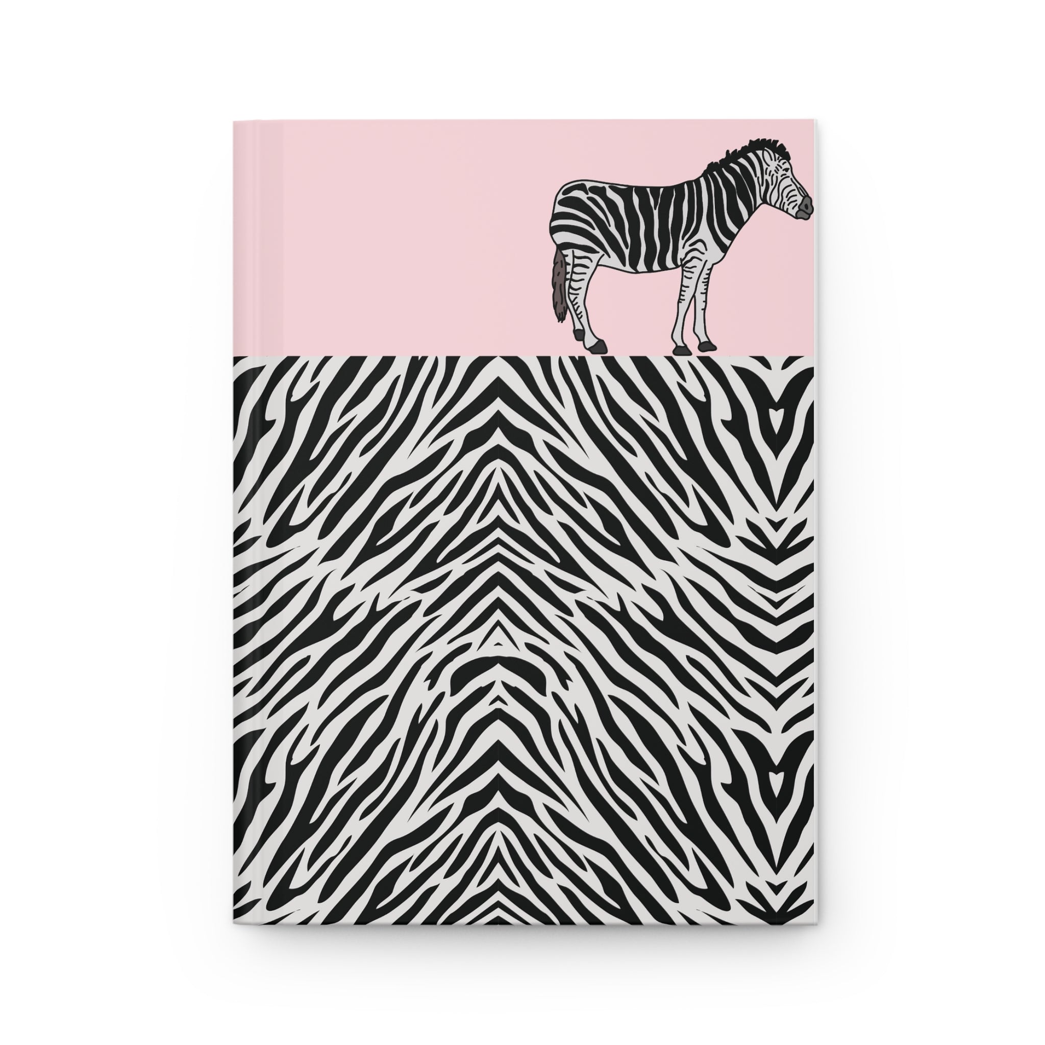 Zebra Print Hardcover Journal — Pink Accent Notebook for Notes & Journaling