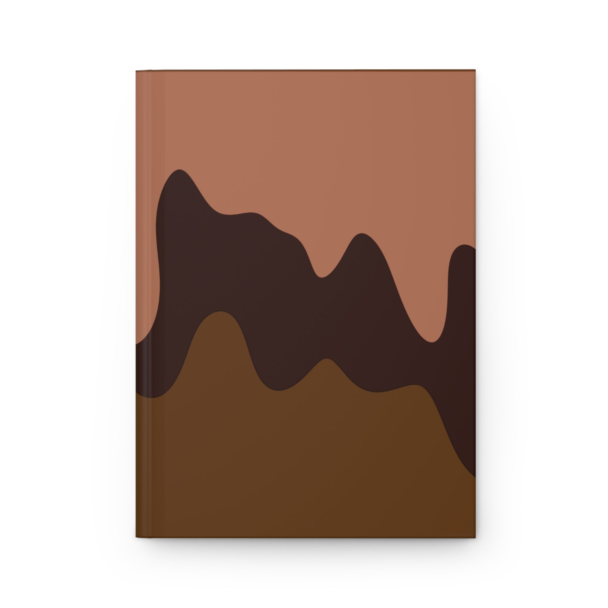 Abstract Earth Tones Hardcover Journal — Brown Wavy Matte Notebook
