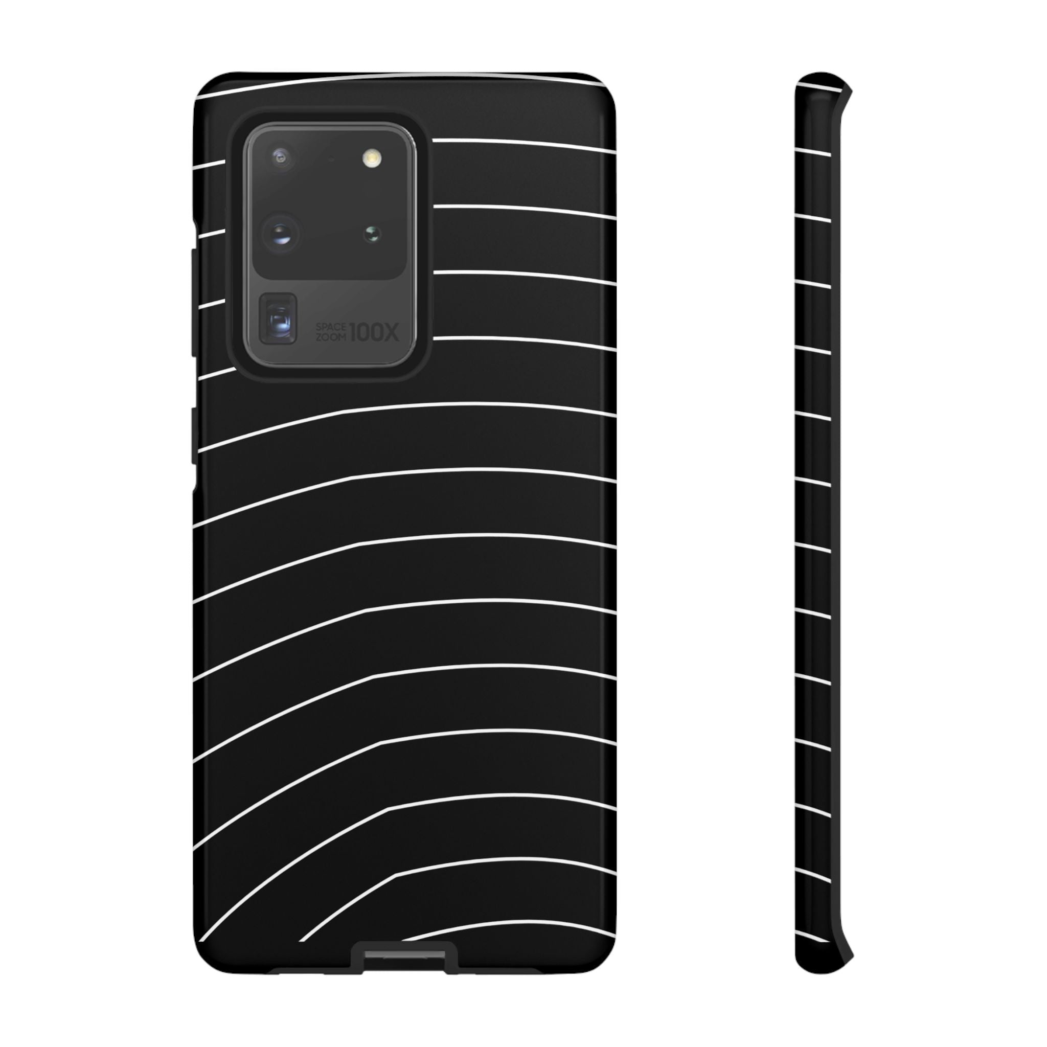Tough Case - Black Minimalist Curved Stripe Phone Case