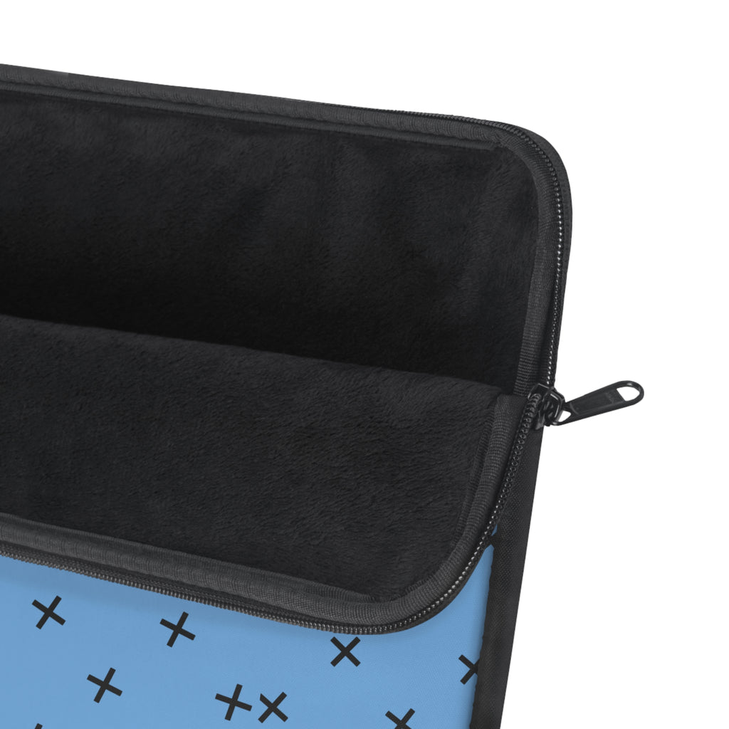 Blue Cross Pattern Laptop Sleeve — Minimalist Protective Case