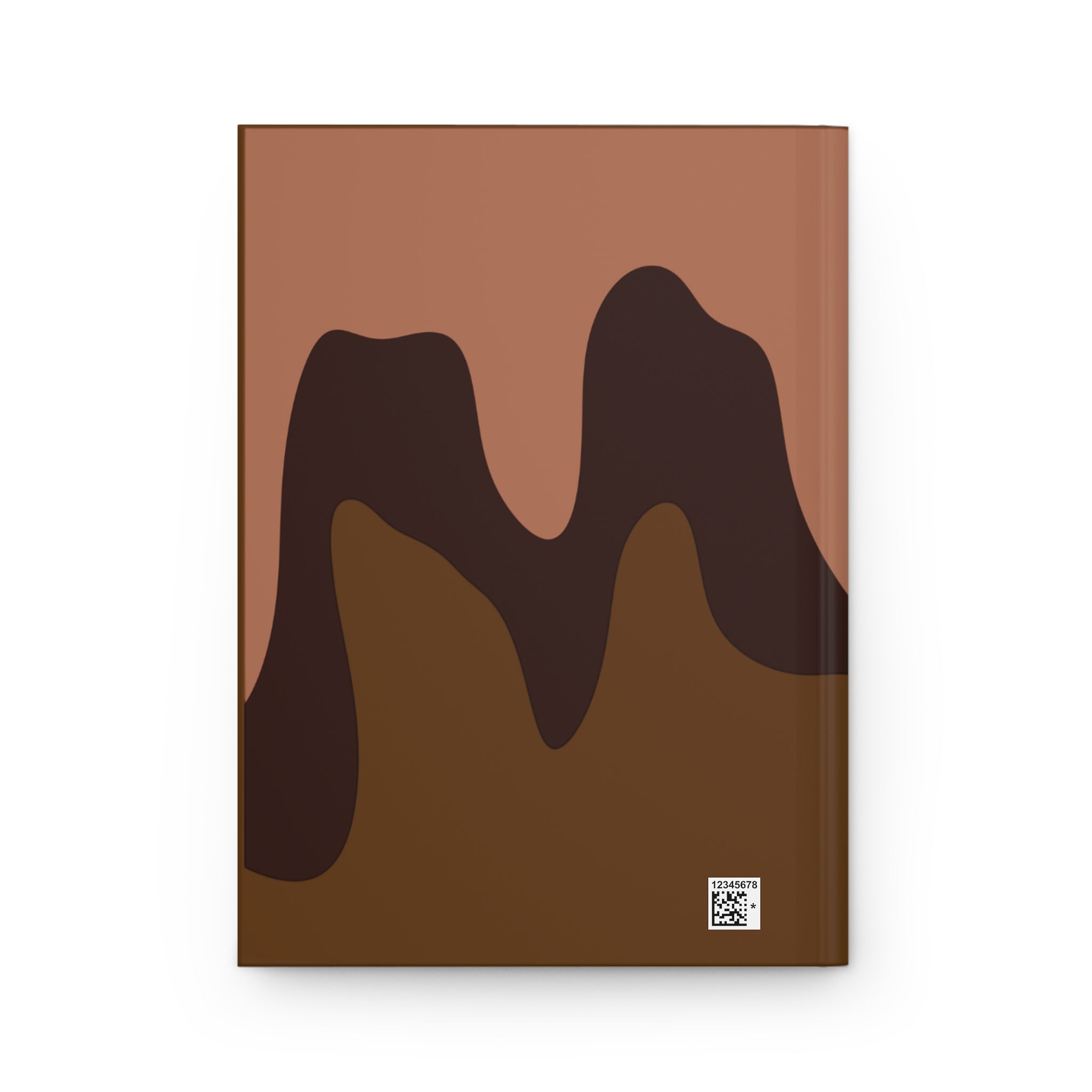 Abstract Earth Tones Hardcover Journal — Brown Wavy Matte Notebook