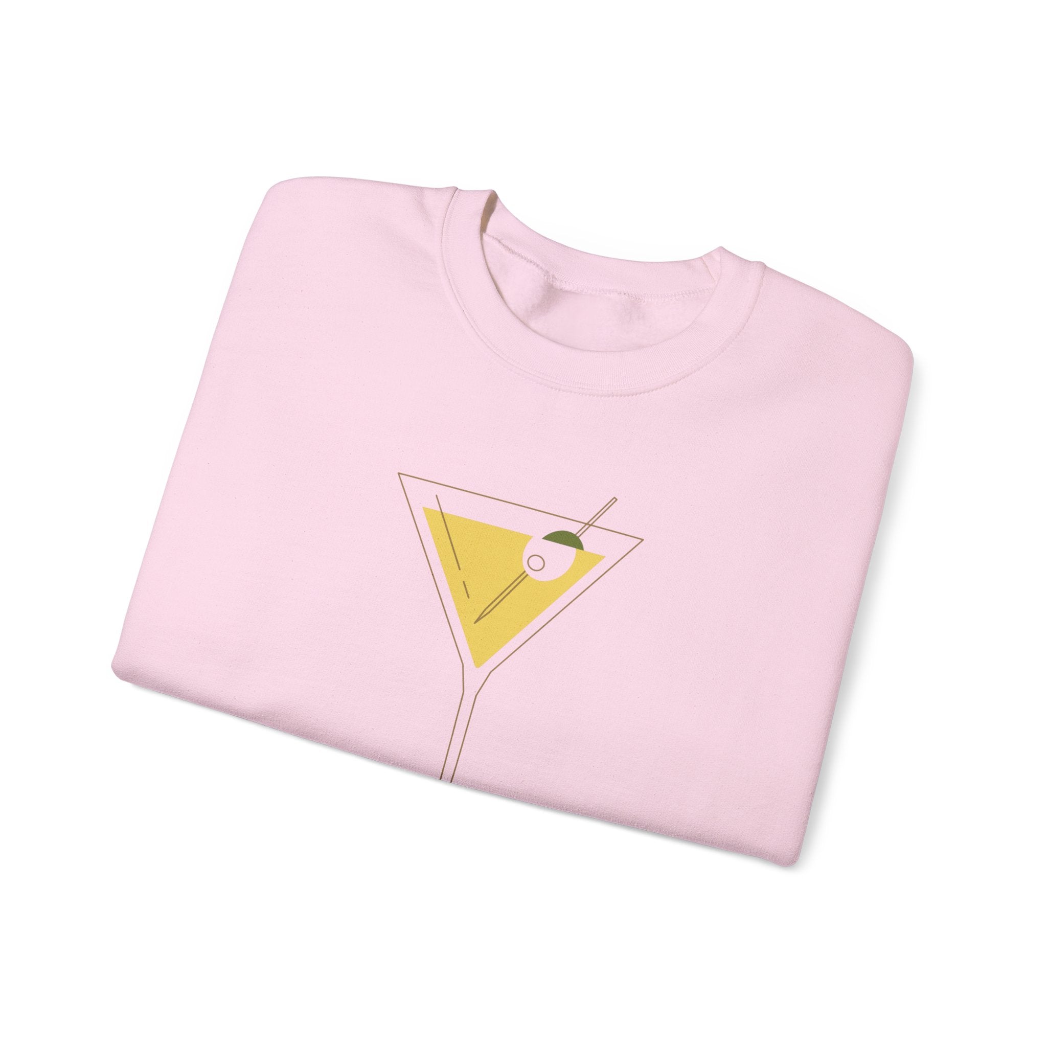 Crewneck Sweatshirt — Minimal Martini 'Cheers' Graphic