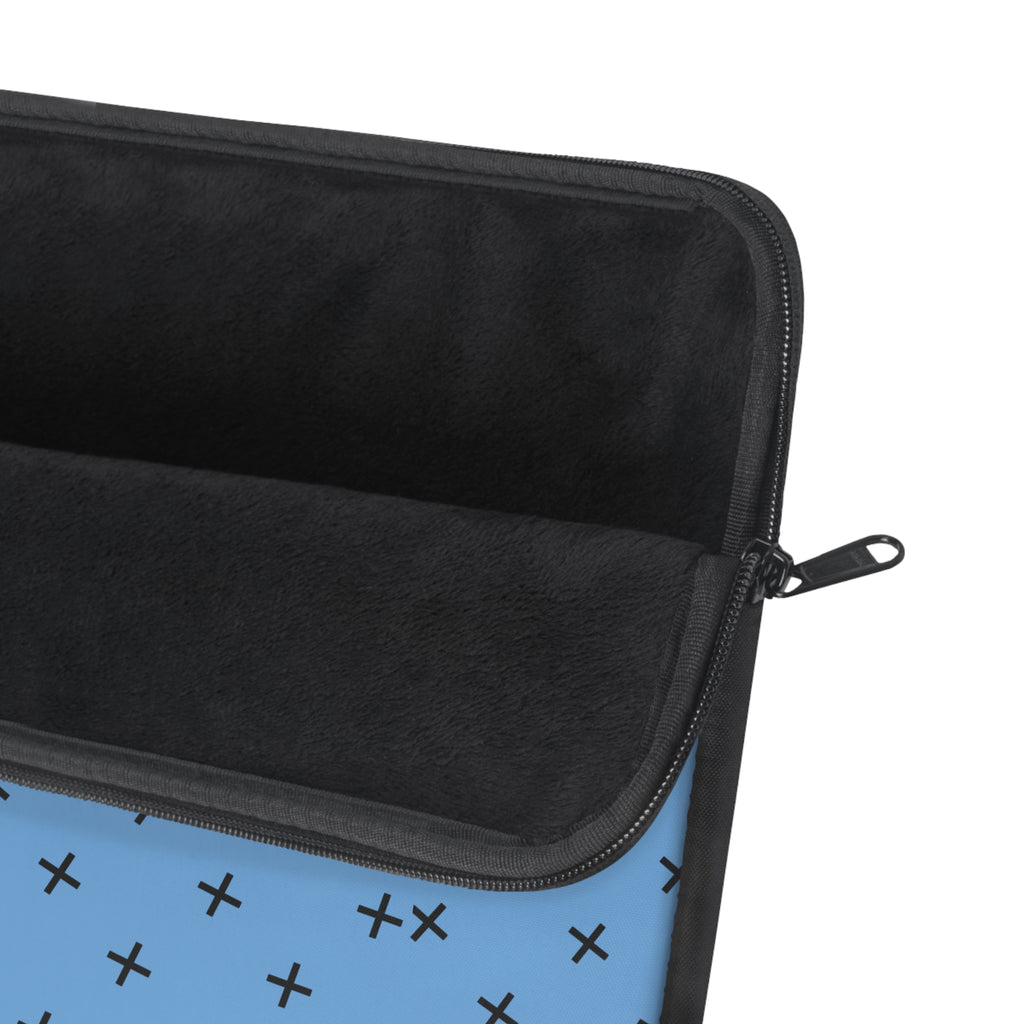 Blue Cross Pattern Laptop Sleeve — Minimalist Protective Case