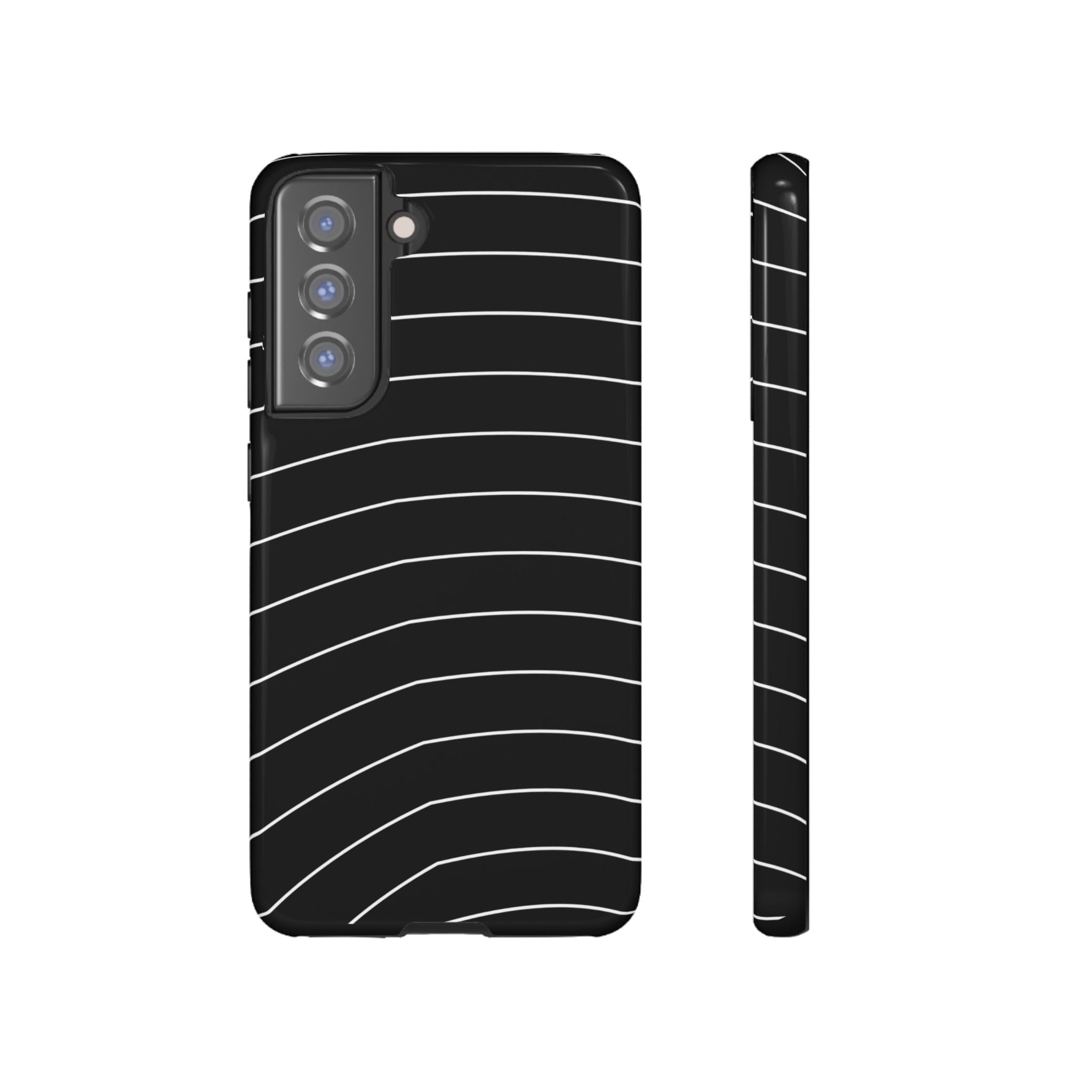 Tough Case - Black Minimalist Curved Stripe Phone Case