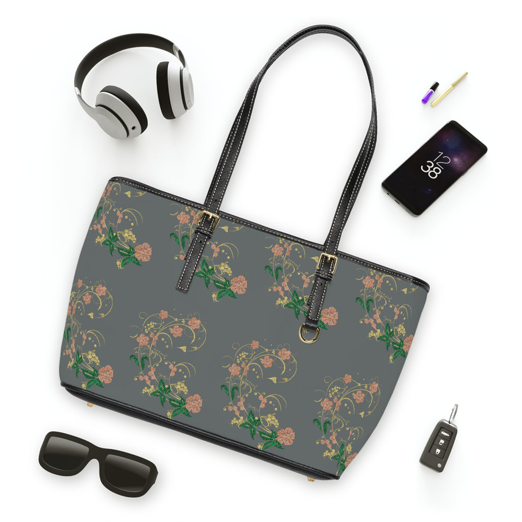 Floral Vine PU Leather Shoulder Bag