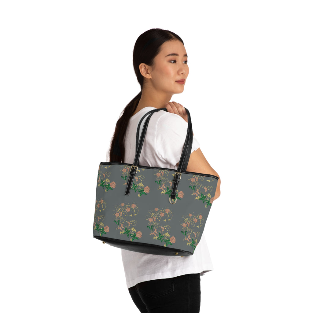 Floral Vine PU Leather Shoulder Bag