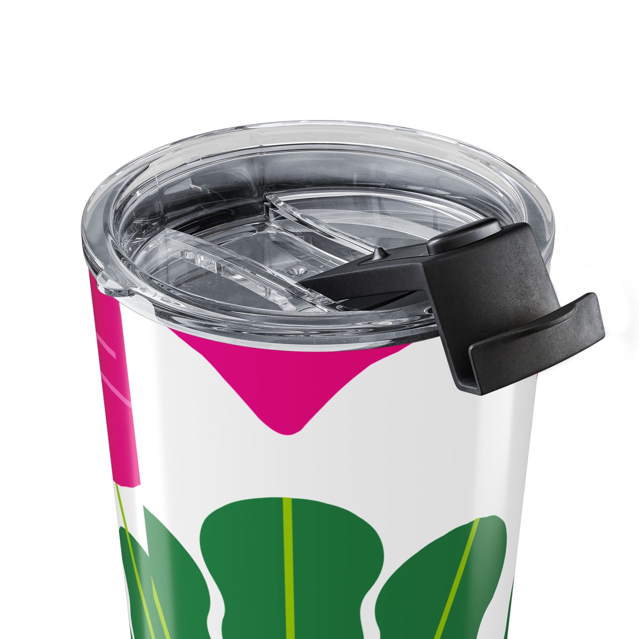 20oz Floral Leaves Tumbler — Pink & Green Tropical Travel Cup