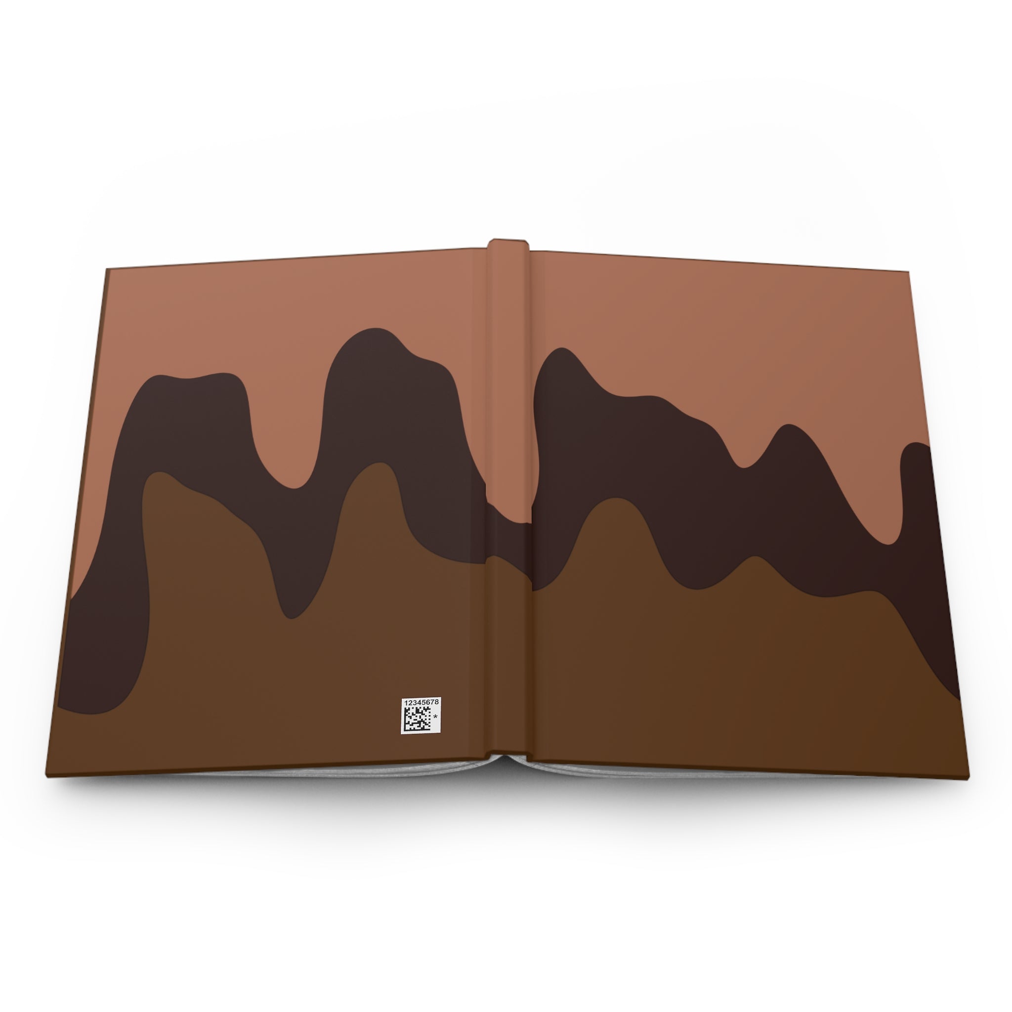 Abstract Earth Tones Hardcover Journal — Brown Wavy Matte Notebook