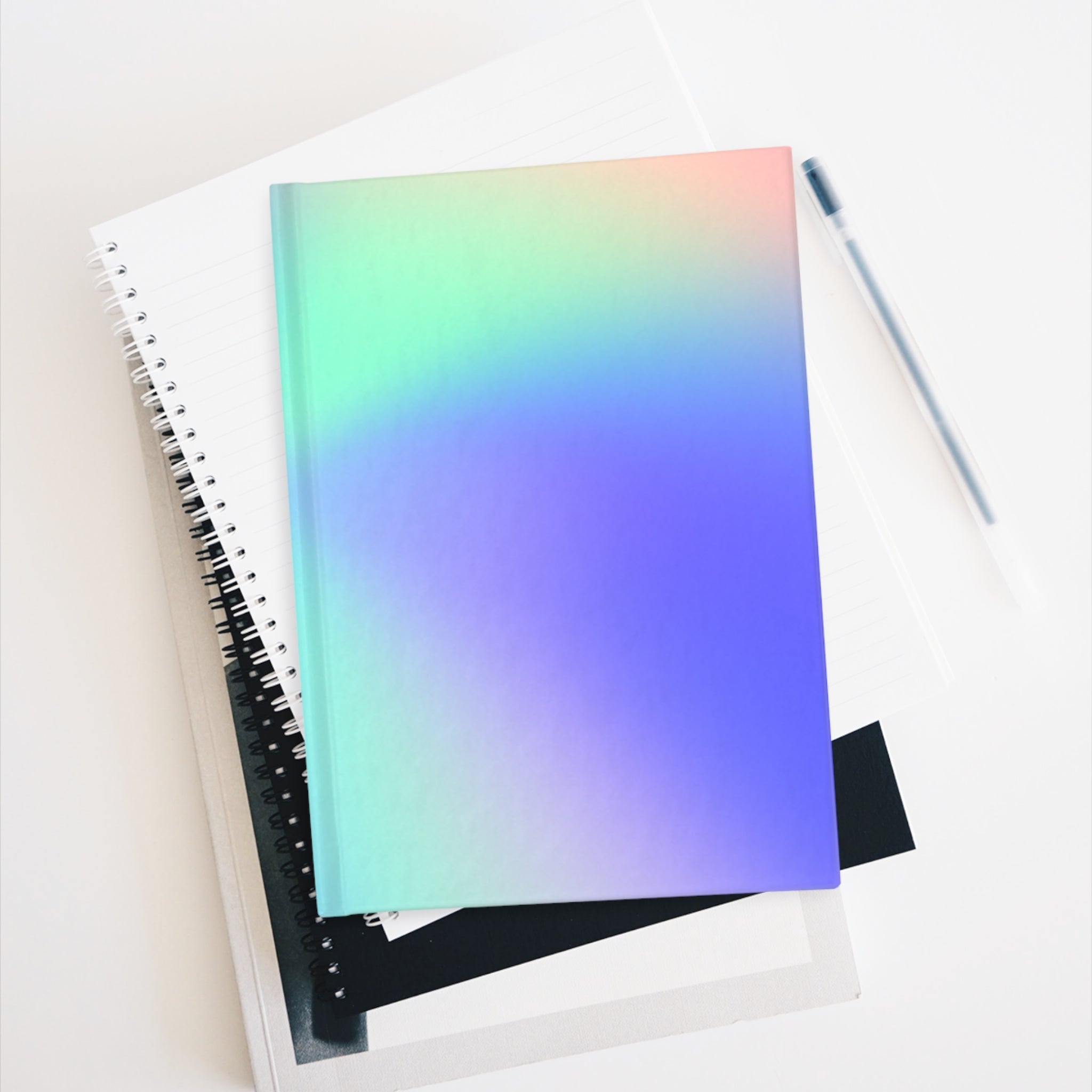 Iridescent Gradient Journal — Pastel Holographic Notebook for Notes & Journaling