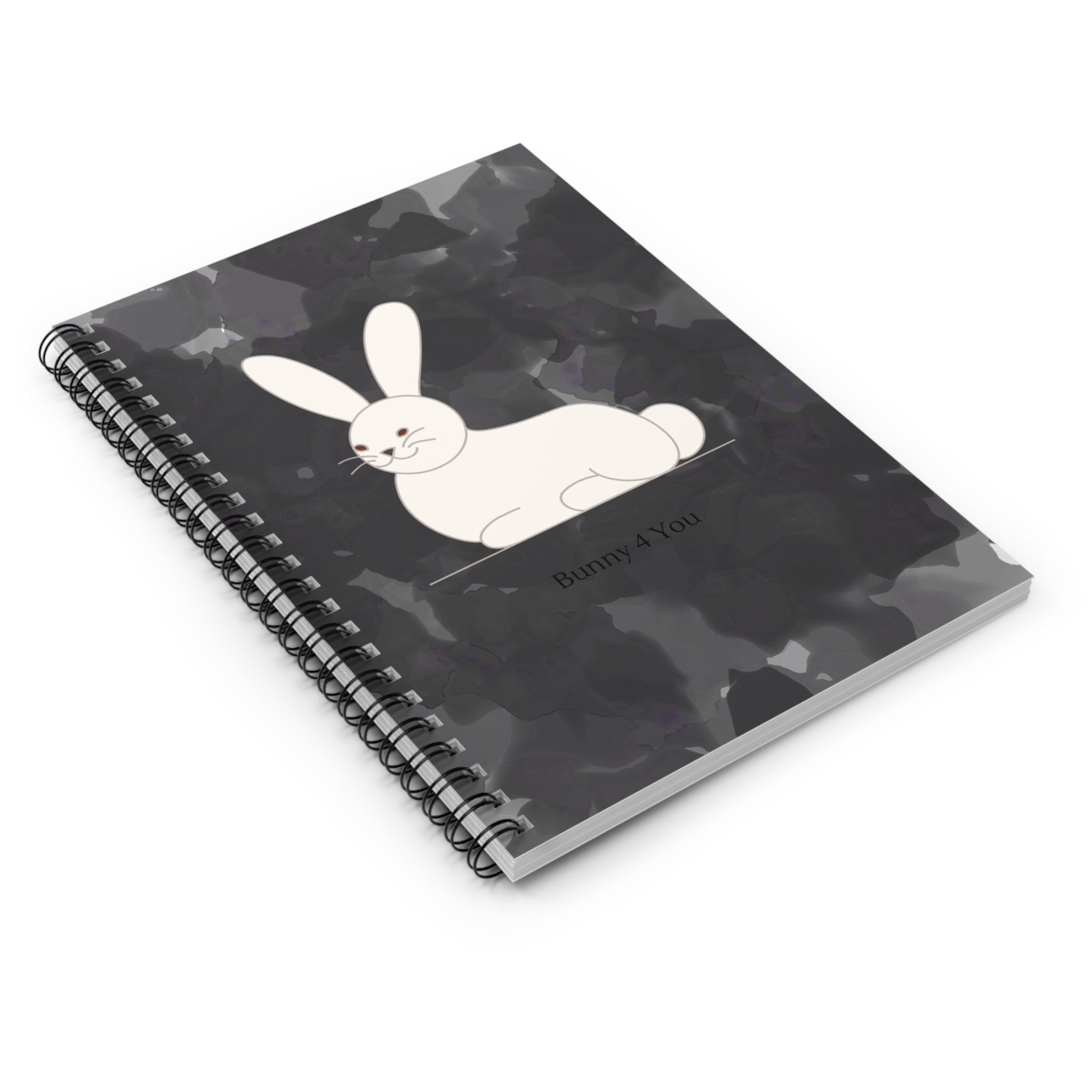 Bunny 4 You Spiral Notebook — Cute White Rabbit Ruled Journal