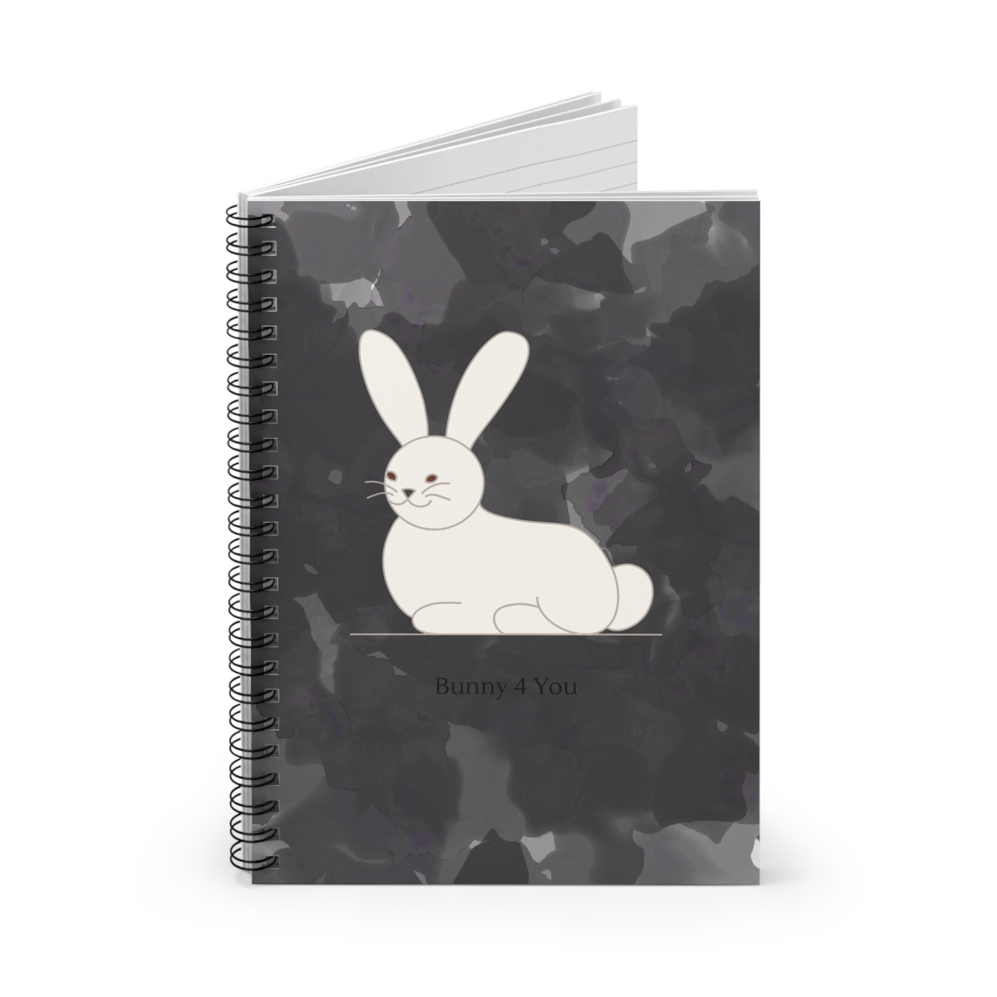 Bunny 4 You Spiral Notebook — Cute White Rabbit Ruled Journal