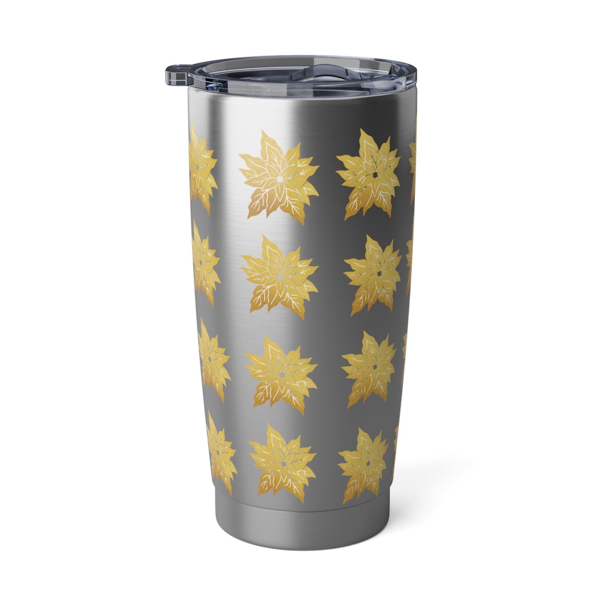 Golden Poinsettia 20oz Tumbler - Holiday Floral Insulated Travel Cup