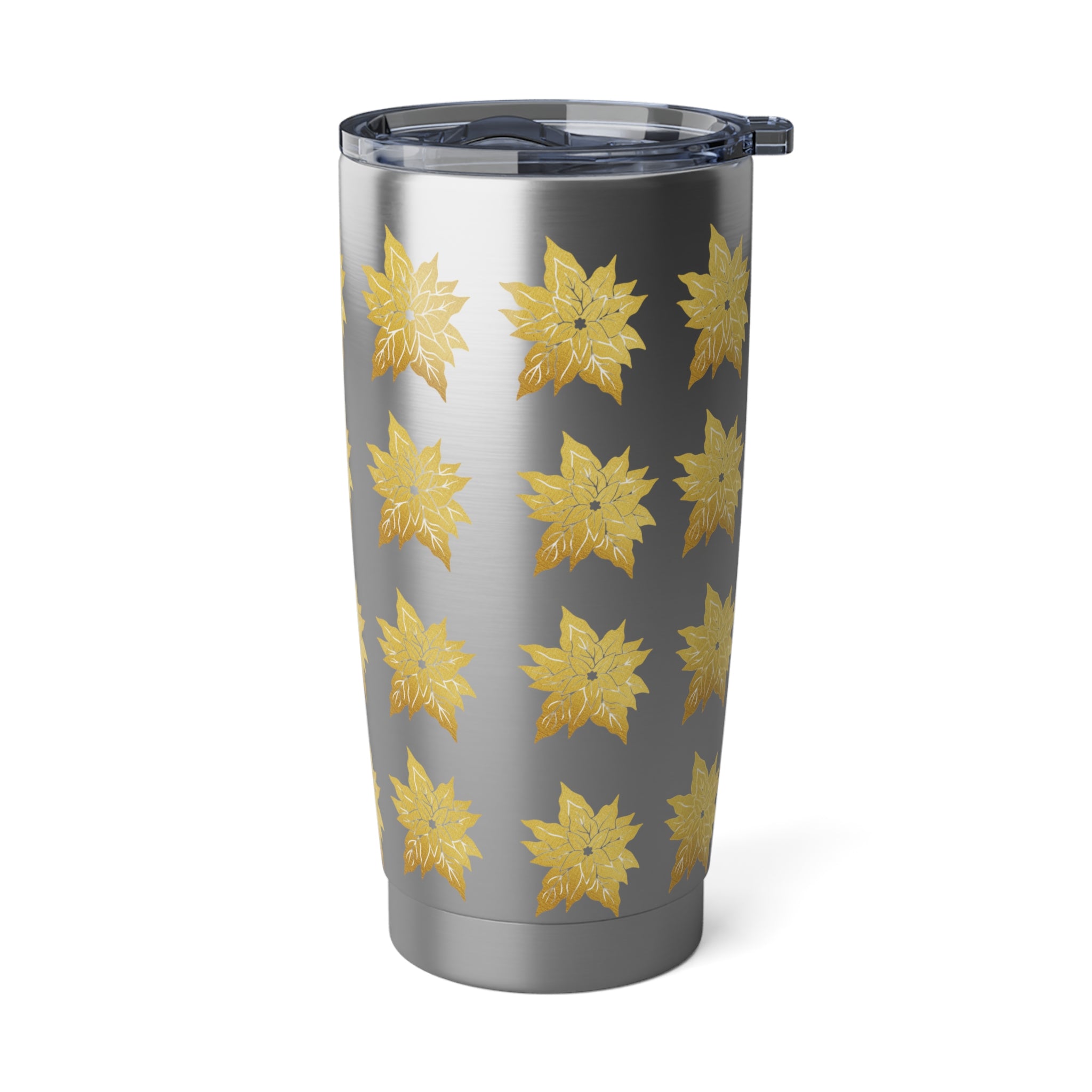 Golden Poinsettia 20oz Tumbler - Holiday Floral Insulated Travel Cup